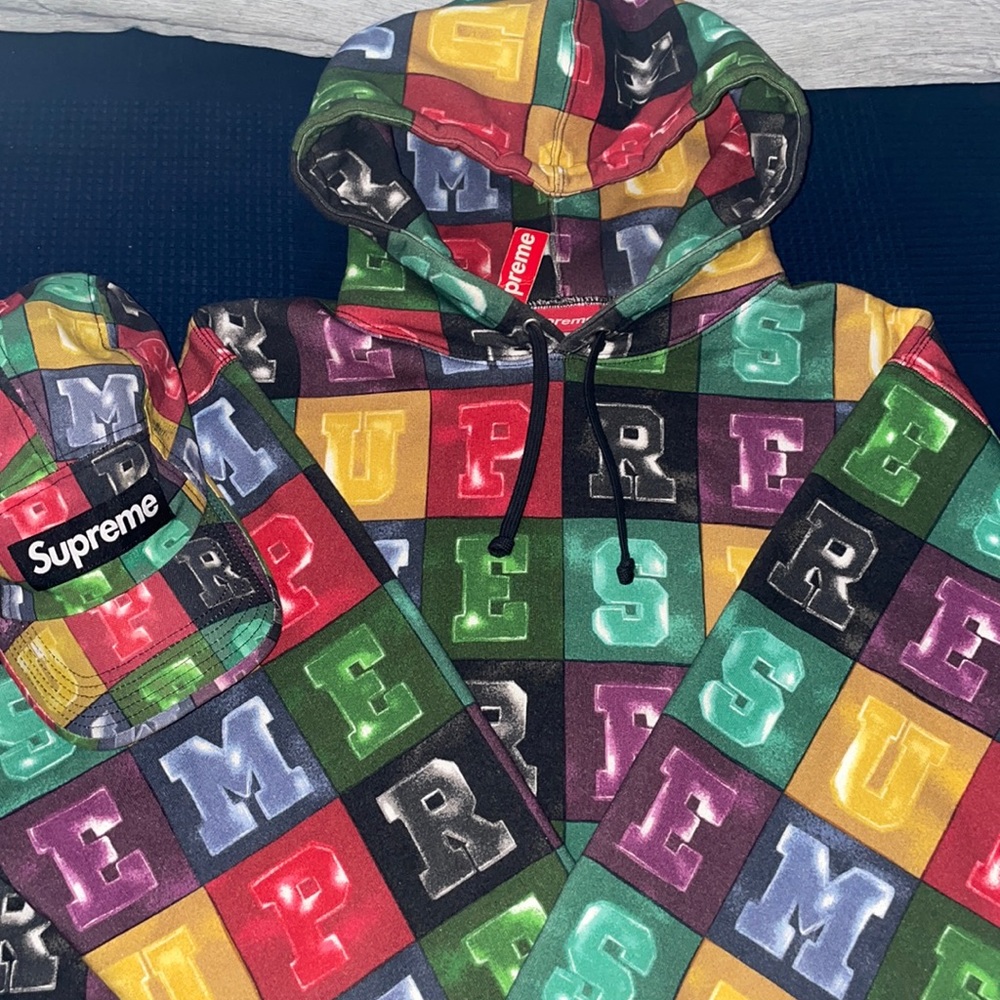 Supreme Color Block hoody and matching Hat
